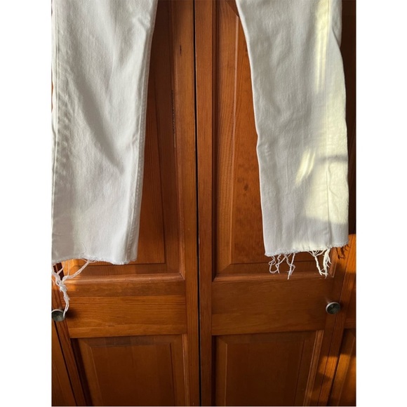 Everlane Women's High Rise Kick Crop Jeans Raw Hem Denim White Size 25R - Picture 4 of 11